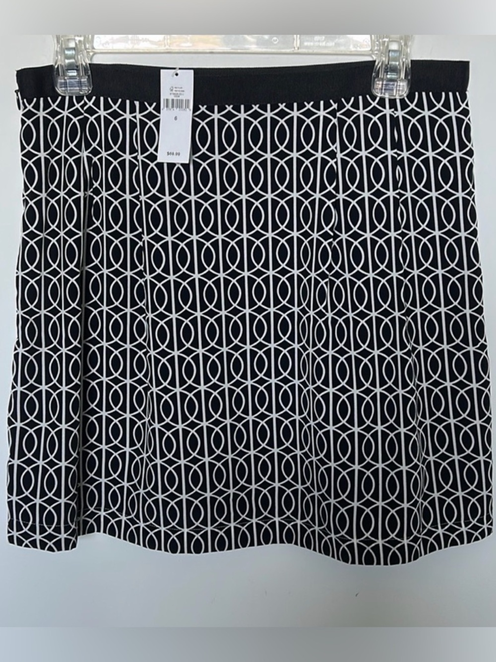 Banana Republic Black and White Geometric Mini Skirt NWT Sz 6